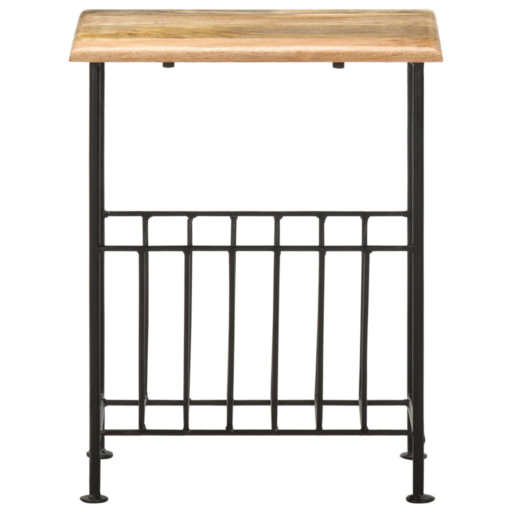Magazine Rack 40x30x50 cm Solid Mango Wood and Steel